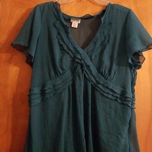 Maternity (or regular) dark turquoise blouse